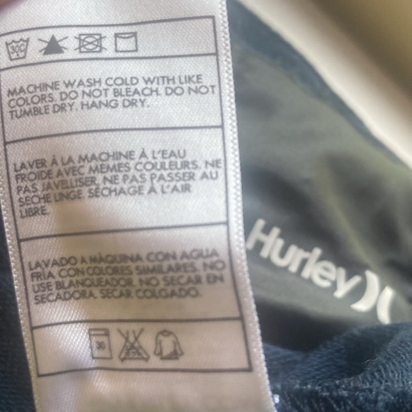 Hurley size large blue  zip up hoodie jacket with pockets great condition - Picture 5 of 5